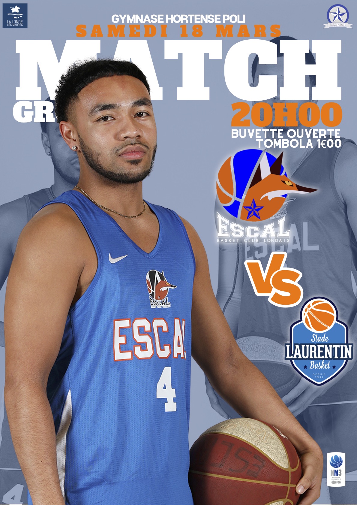 AFFICHE MATCH ESCAL 18mars2023