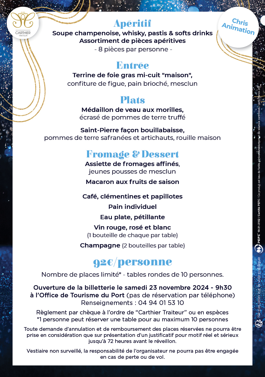 FLYER MENU REVEILLON 2024 RECTO