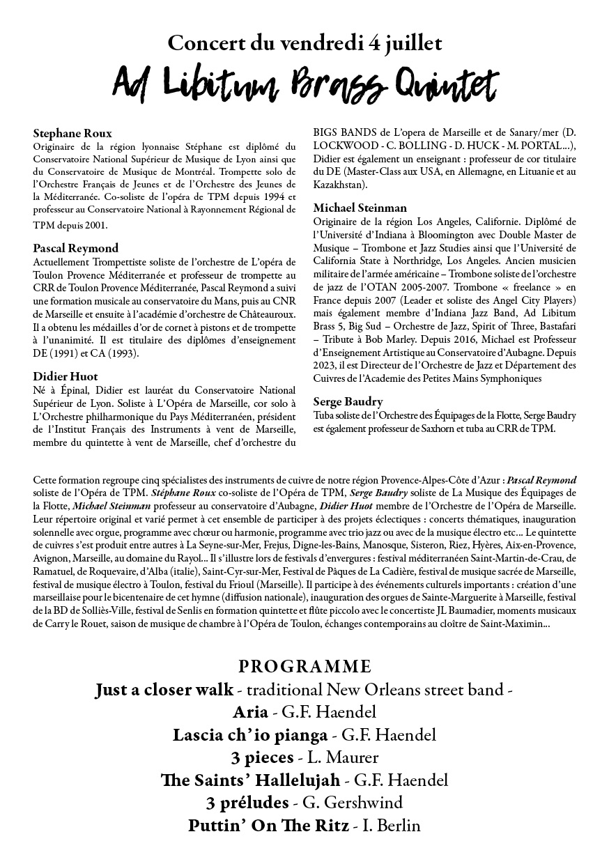 07 04 2025 FESTIVAL LA LONDE EN CLASSIC PROGRAMME VERSO